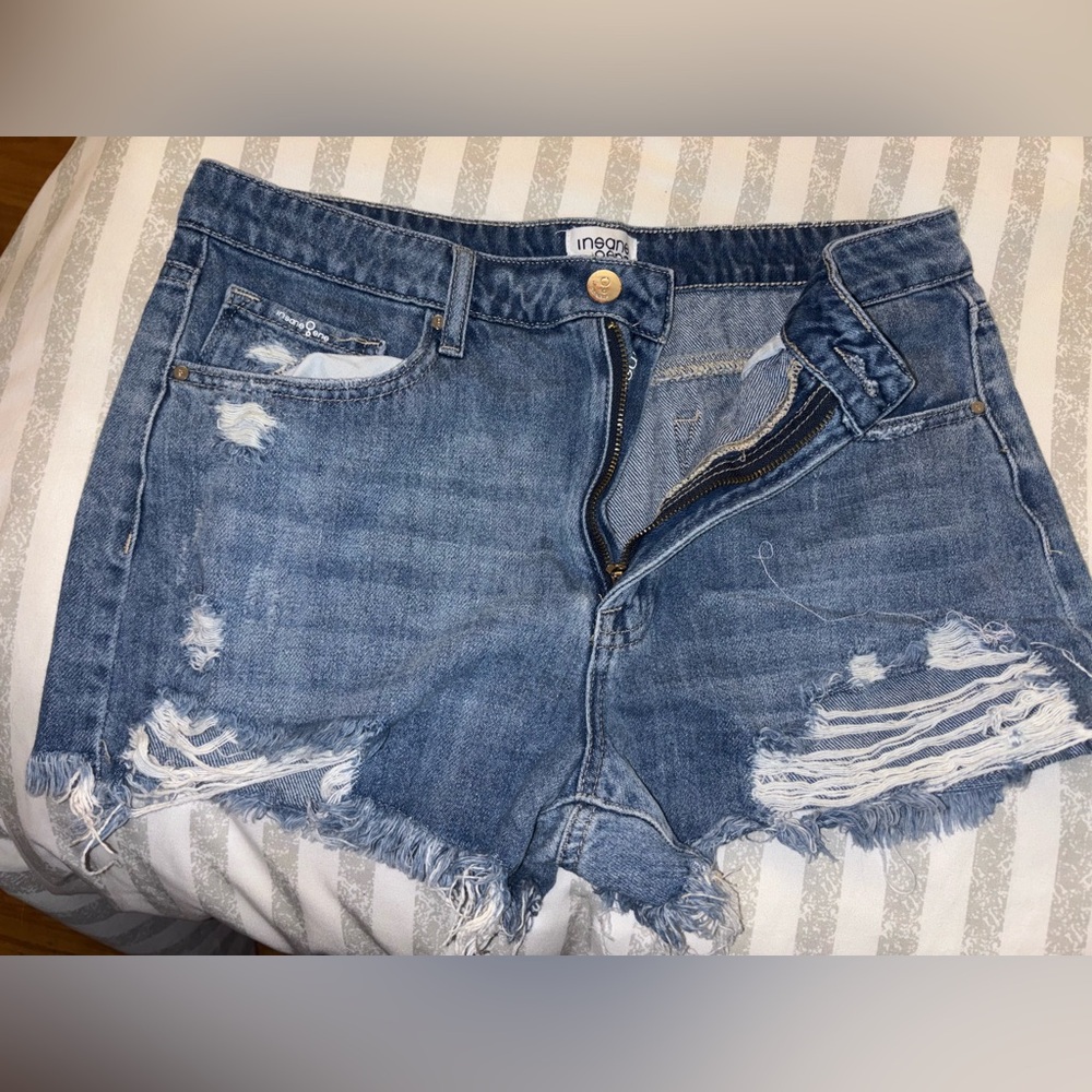 Insane Gene Los Angeles Distressed Denim Shorts Size Large